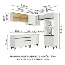 Cozinha Completa Canto Madesa Reims 402002 Armário - Branco Foto mini  3