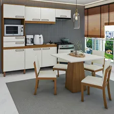 Cozinha Completa Com Mesa E 4 Cadeiras Paulista 7 Portas 2 Cor Bege Foto mini 2