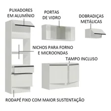 Cozinha Completa Madesa Topazio Um Balcão E Armário Branco Foto mini 4