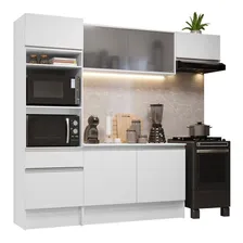 Cozinha Completa Madesa Topazio Um Balcão E Armário Branco Foto mini 1