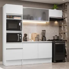 Cozinha Completa Madesa Topazio Um Balcão E Armário Branco Foto mini 2