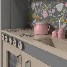 Cozinha Infantil Com Refrigerador Diana Mdf Cinza Ofertamo Foto mini 3