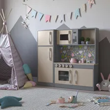 Cozinha Infantil Com Refrigerador Diana Mdf Cinza Ofertamo Foto mini 2
