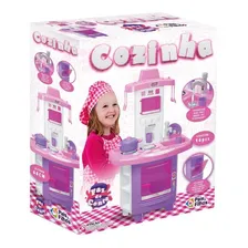 Cozinha Infantil Faz De Conta Rosa Pia Sai Agua Torneira Foto mini 1