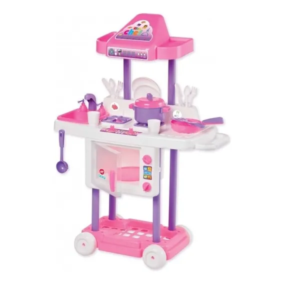 Cozinha Infantil Riva Chef Rosa Com Rodinhas Calesita - 1302 Foto 1