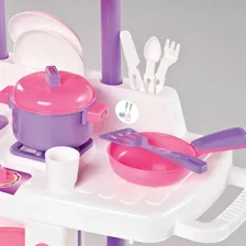 Cozinha Infantil Riva Chef Rosa Com Rodinhas Calesita - 1302 Foto mini 3