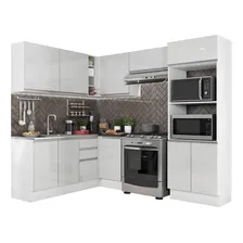 Cozinha Madesa 100 Mdf Acordes Glamy Canto (sem Tampo E Pia) Cor Branco/Rustic Foto mini 1