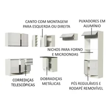 Cozinha Madesa 100 Mdf Acordes Glamy Canto (sem Tampo E Pia) Cor Branco/Rustic Foto mini 4