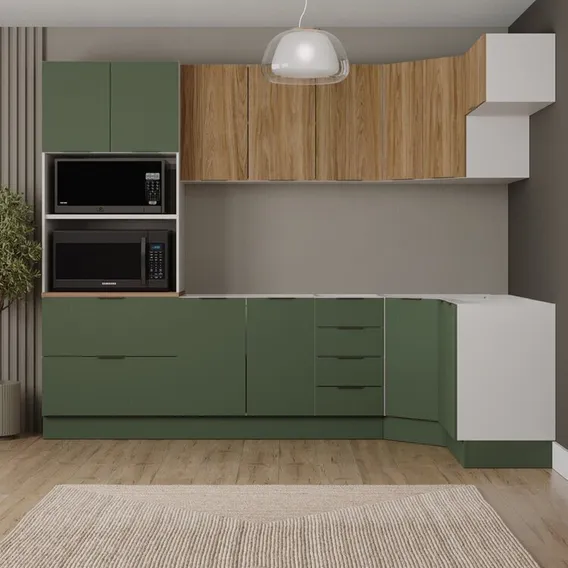 Cozinha Modulada 7 Peças Sem Tampo Com Rodapé Ipanema Wt Foto 1