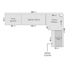 Cozinha Modulada 7 Peças Sem Tampo Com Rodapé Ipanema Wt Foto mini 2