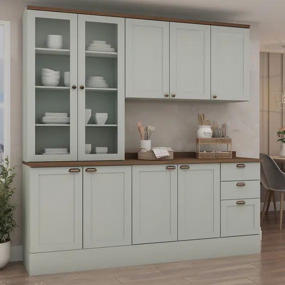 Cozinha Modulada Compacta 4 Peças Com Armário Aéreo Idwt Foto 1
