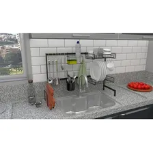 Cozinha Modular Autosustentável Escorredor Louças E Talheres Cor Preto Foto mini  2
