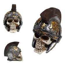 Cranio Caveira Viking Chifres Estatua Resina P/ Decoração Cor Romano Foto  mini 1