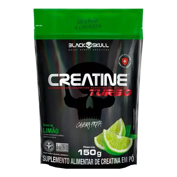 Creatina Creatine Turbo Refil 150g - Limão - Black Skull Foto 1