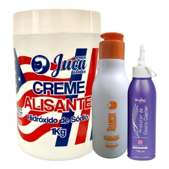 Creme Alisante 1kg + Neutralizante 175ml E Protetor Foto 1