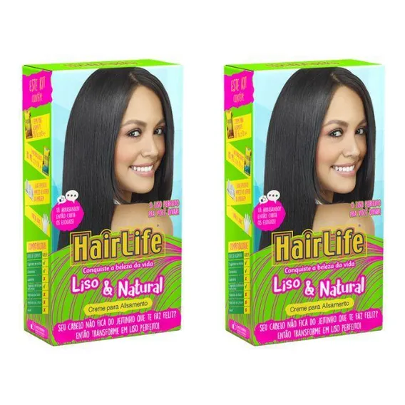 Creme Alisante Hairlife Liso 180g - Kit Com 2un Foto 1