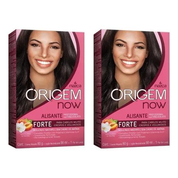 Creme Alisante Origem 80g Forte Flores Frutas - Kit Com 2un Foto 1