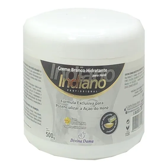 Creme Branco Para Hene Indiano Com Queratina 500g Foto 1