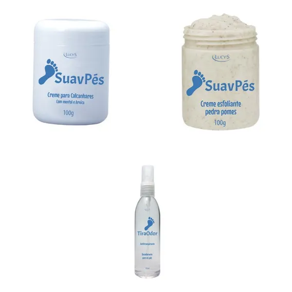 Creme Calcanhares Mentol E Arnica E Esfoliante Pés 3 Itens Foto 1