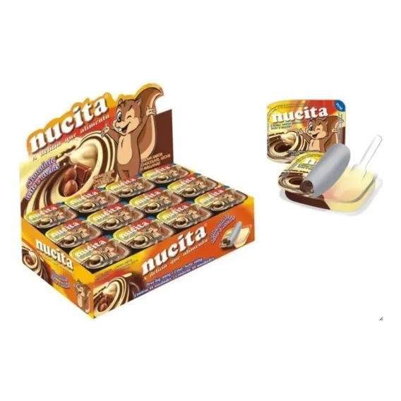 Creme Chocolate Leite E Avelãs Nucita Caixa C/36 Foto 1