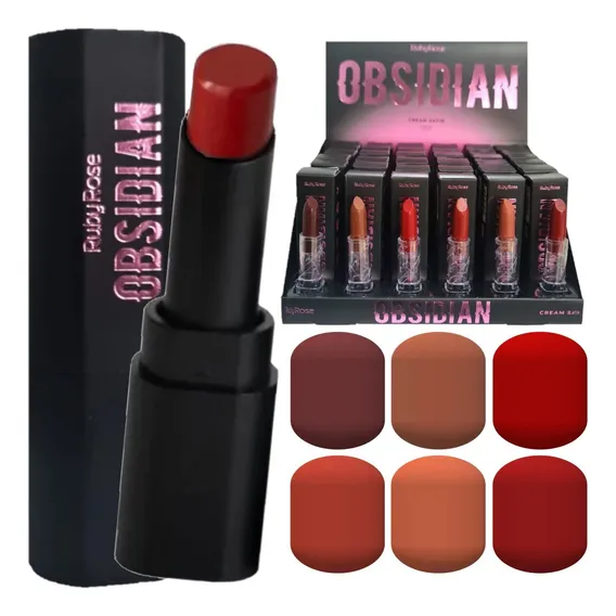 Creme de batom Satin Obsidian Ruby Rose Color Batom Batom Batom Batom Batom Batom Foto 1