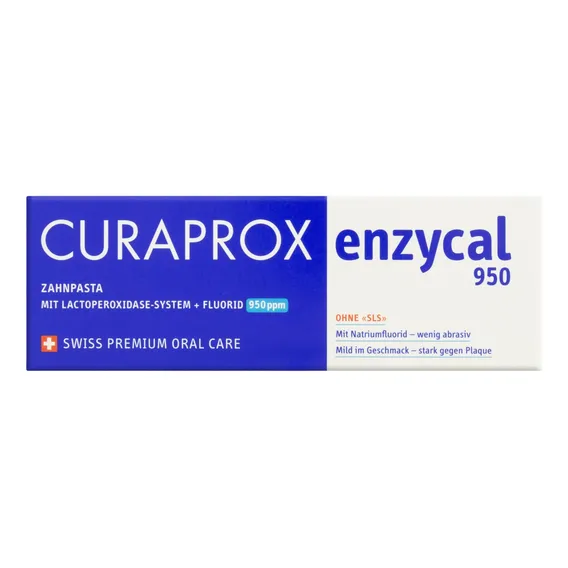 Creme Dental Enzycal 950 Curaprox Caixa 75ml Foto 1