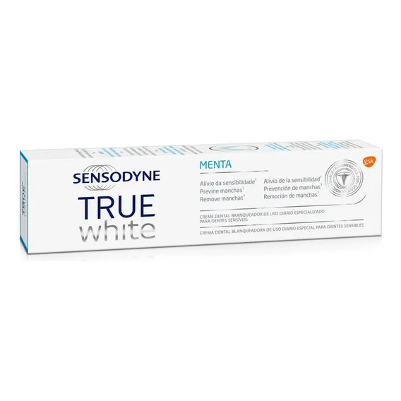 Creme Dental Sensodyne True White AlÃvio da Sensibilidade Branqueador de Uso Diário Especializado para Dentes SensÃveis 100g Foto 1