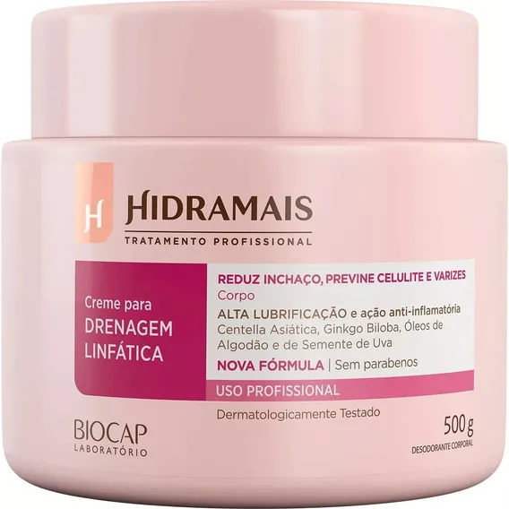 Creme Hidramais Alta Lubrificação Drenagem Linfática 500g Foto 1