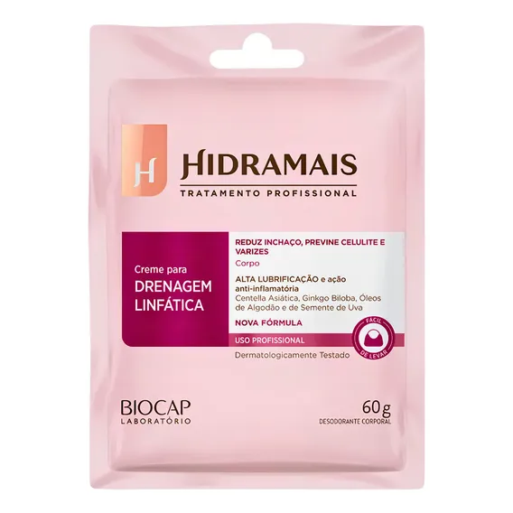 Creme Para Massagem Drenagem Linfática Hidramais 60g Foto 1
