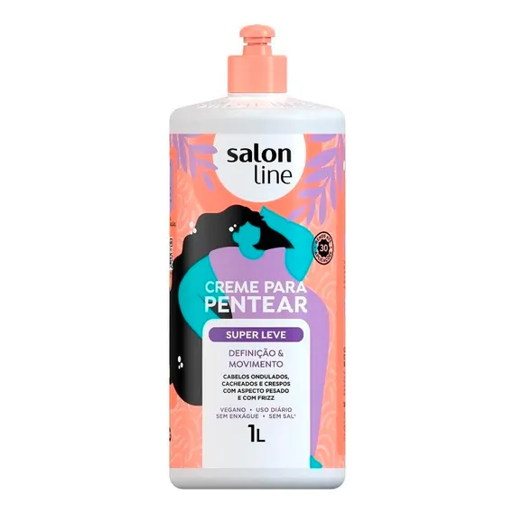 Creme Para Pentear Cabelo Super Leve Sem Sal Salon Line 1l Foto 1