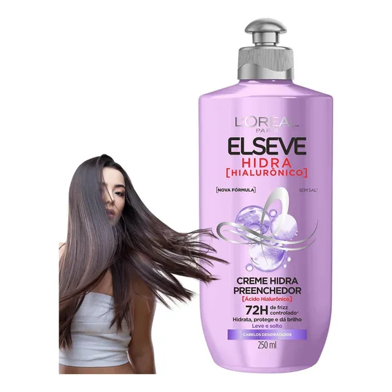 Creme Para Pentear Hidra Elseve Loreal Paris Hialurônico Foto 1