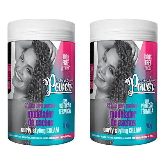 Creme Para Pentear Soul Power 800ml Curly Styling Cream- 2un Foto 1