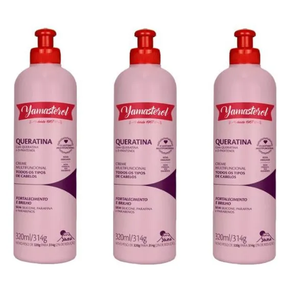 Creme Para Pentear Yamasterol Queratina 320g - Kit Com 3un Foto 1