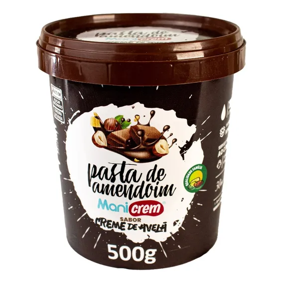 Creme Pasta De Amendoim Deliciosos Sabores Manicrem 500g Sabor Creme De Avel Foto 1