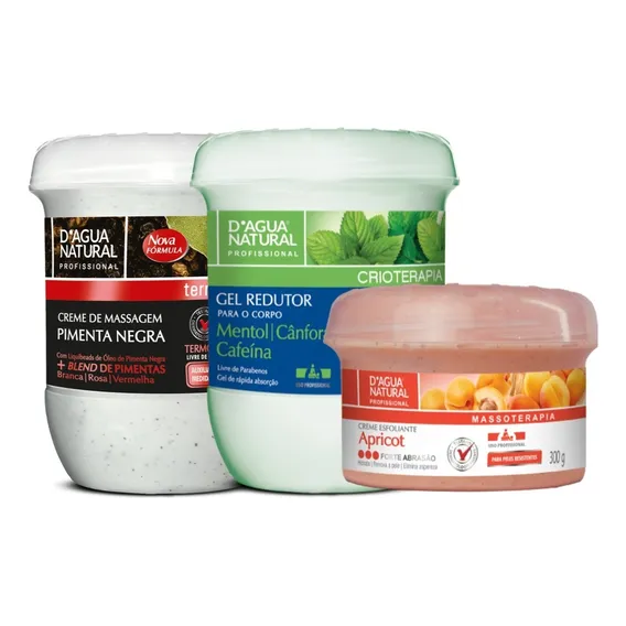 Creme Pimenta Negra + Gel Redutor + Esfoliante 300g Foto 1