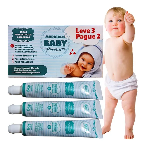 Creme Preventivo Assadura Marigold Baby Premium Tubo Foto 1
