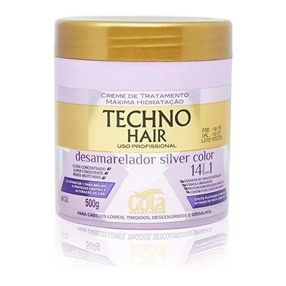 Creme Tratamento Techno Hair Desamarelador 500g Foto 1