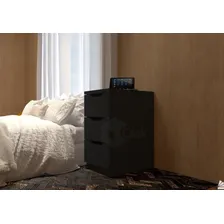 Criado Mudo Gaveteiro Decoração Escritório Preto 3 Gavetas Foto mini 4