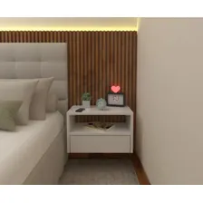 Criado Suspenso Alto Padrão Mdf 40cm Larg Gaveta Inferior Acabamento Mdf MelamÃnico Cor Branco Foto mini 2