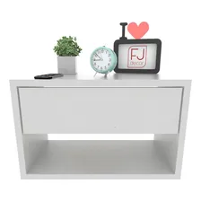 Criado Suspenso Alto Padrão Mdf 40cm Larg Gaveta Superior Acabamento Mdf Melamínico Cor Branco Foto  mini 1
