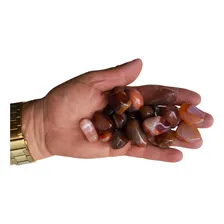 Cristal Pedra Ágata Cornalina Natural Rolada 1 Kg Cor Laranja A Avermelhada Foto mini 2
