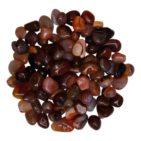 Cristal Pedra Ágata Cornalina Natural Rolada 1 Kg Cor Laranja A Avermelhada Foto 1
