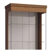 Cristaleira Mdf Moderna Vidro Espelhada Freijó Cristal Foto mini 4