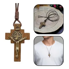 Crucifixo Colar De Pescoço Masculino São Bento Dezena Foto  mini 1