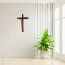 Crucifixo Grande De Madeira Cruz Parede Evangelica 1 Metro Cor Marrom Foto mini  3