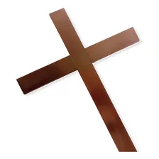 Crucifixo Grande De Madeira Cruz Parede Evangelica 50cm Cor Marrom Foto mini 2