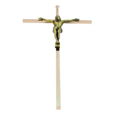 Crucifixo Jesus Dourado Metal 25.5cm Foto mini 4