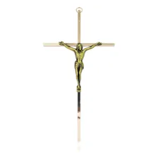 Crucifixo Jesus Dourado Metal 25.5cm Foto mini 1