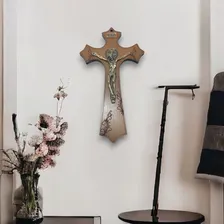 Crucifixo Madeira Parede São Bento 25 Cm Foto mini 2