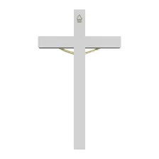 Crucifixo Parede Madeira Espelhado Cristo Em Metal 23 Cm Foto mini 3